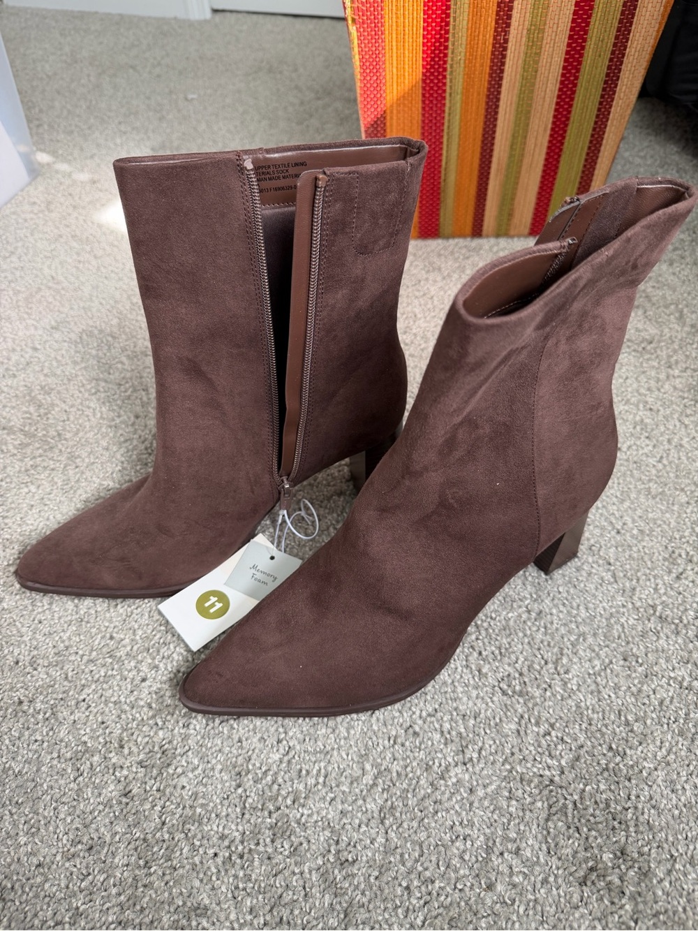 Target Brown Suede Pointed Toe Ankle Boots